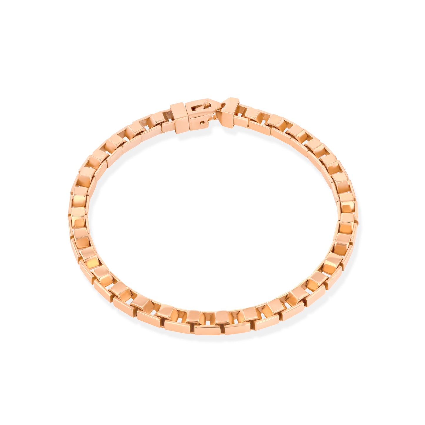 A LÖF statement bold gold statement box chain necklace in 18k solid rose gold
