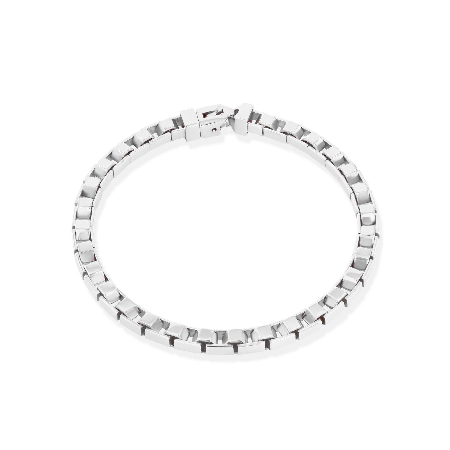 A LÖF statement bold gold statement box chain necklace in 18k solid white gold