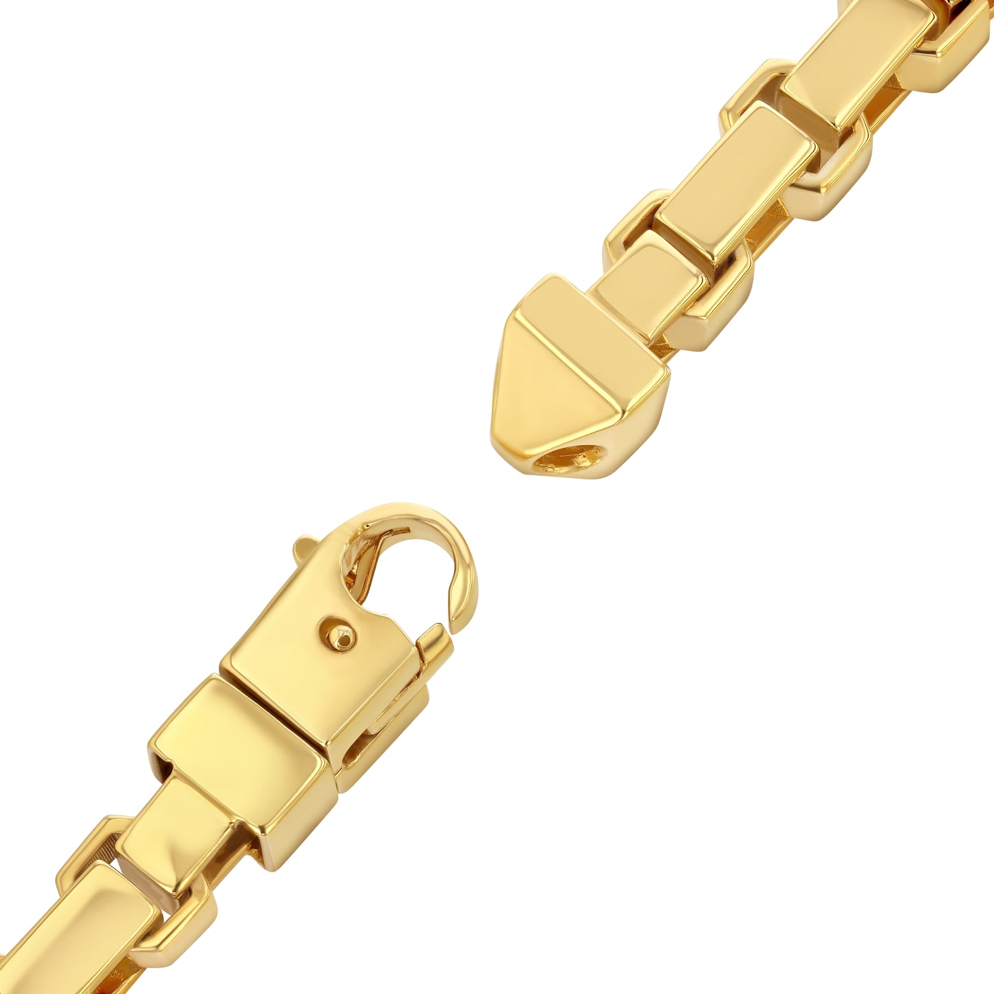 A LÖF statement bold gold statement box chain necklace in 18k solid yellow gold