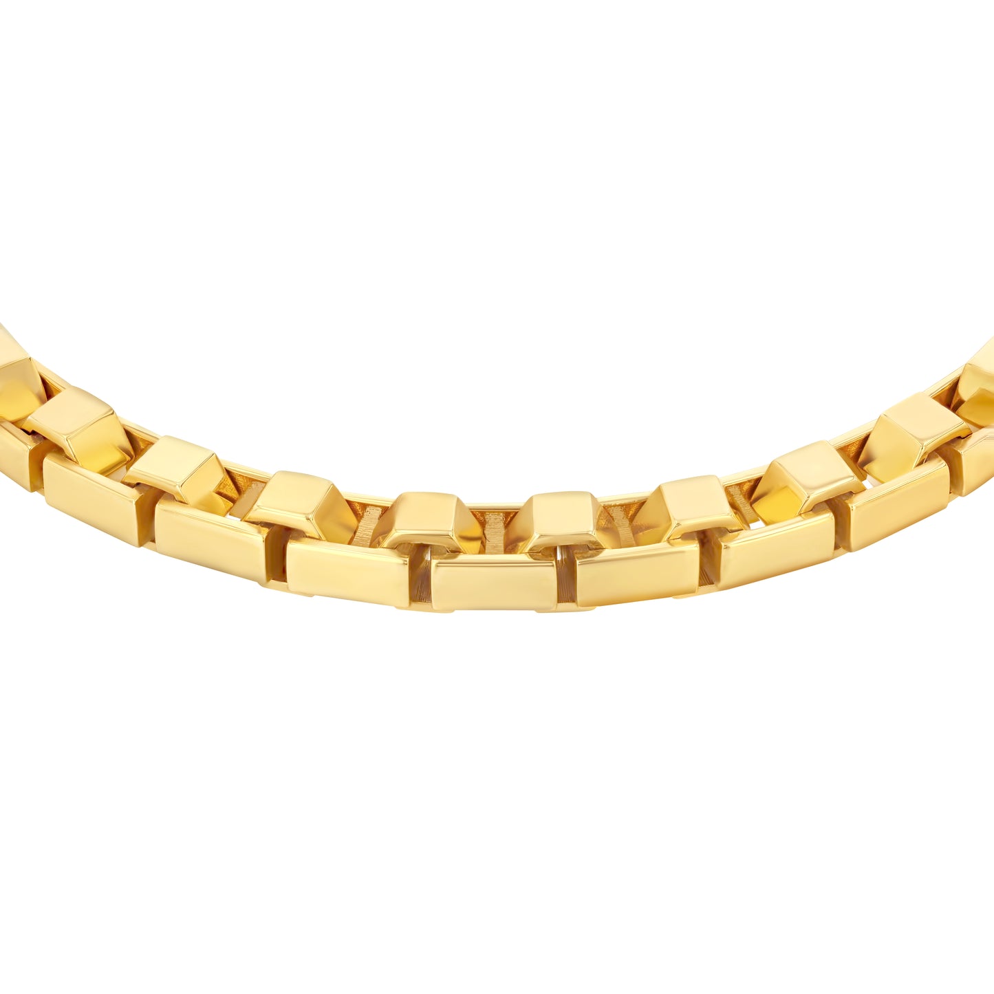 A LÖF statement bold gold statement box chain necklace in 18k solid yellow gold