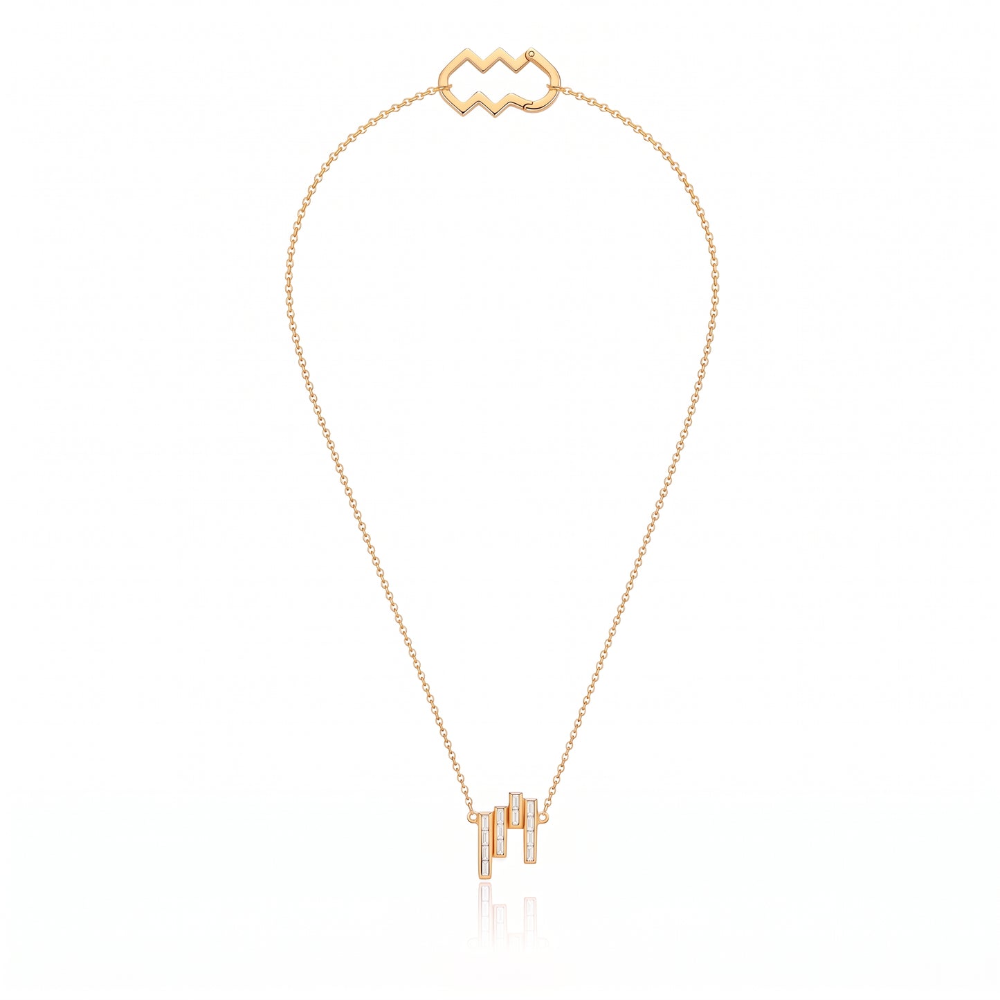 baguette diamond necklace form LÖF