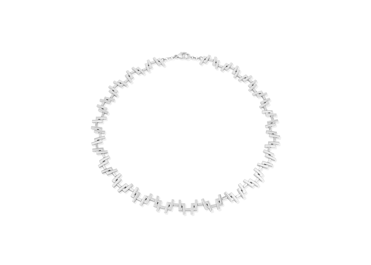 18k White gold chain link necklacae
