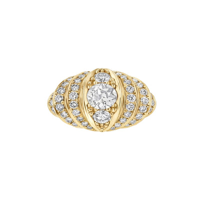 gold and diamond cocktail ring