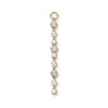 A gold-plated dangle charm featuring alternating round white pearls and square milky white stones, accented by round diamonds in gold bezel settings, shown on a plain white background.