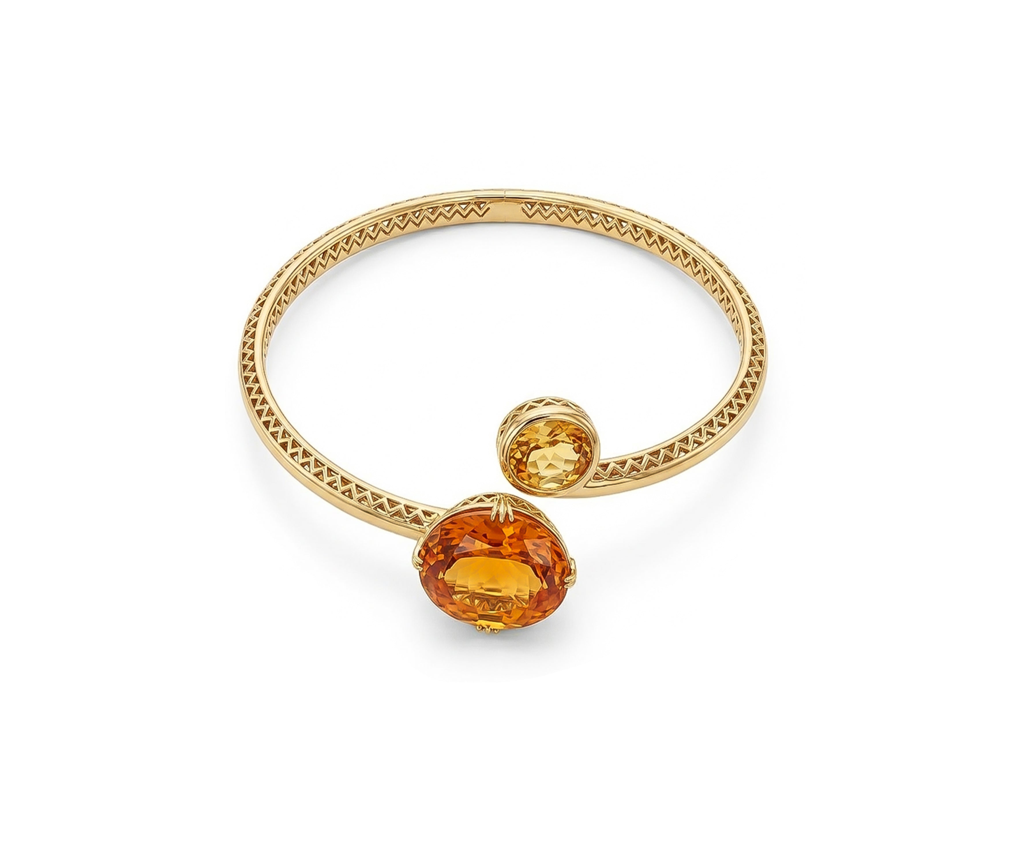 18k gold bracelet with citrine and topaz