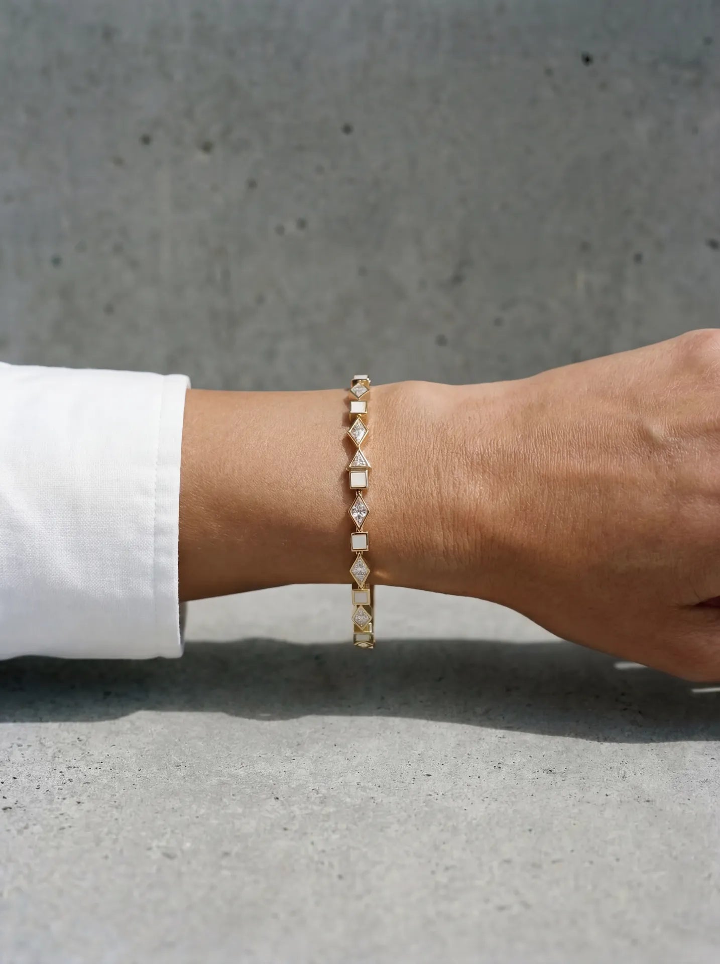 diamonds and enamel bracelet