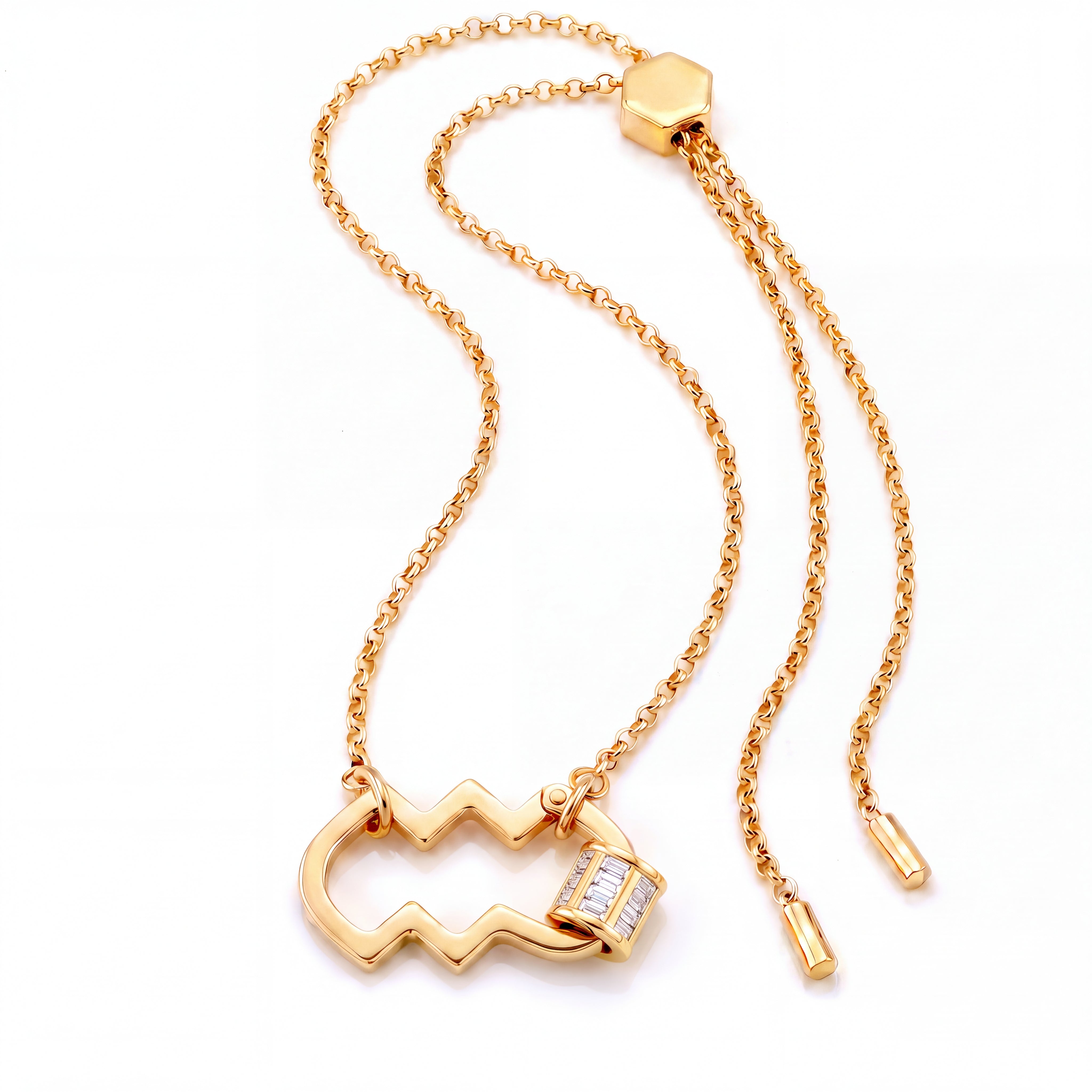 18k yellow gold chain necklace with diamond clasp
