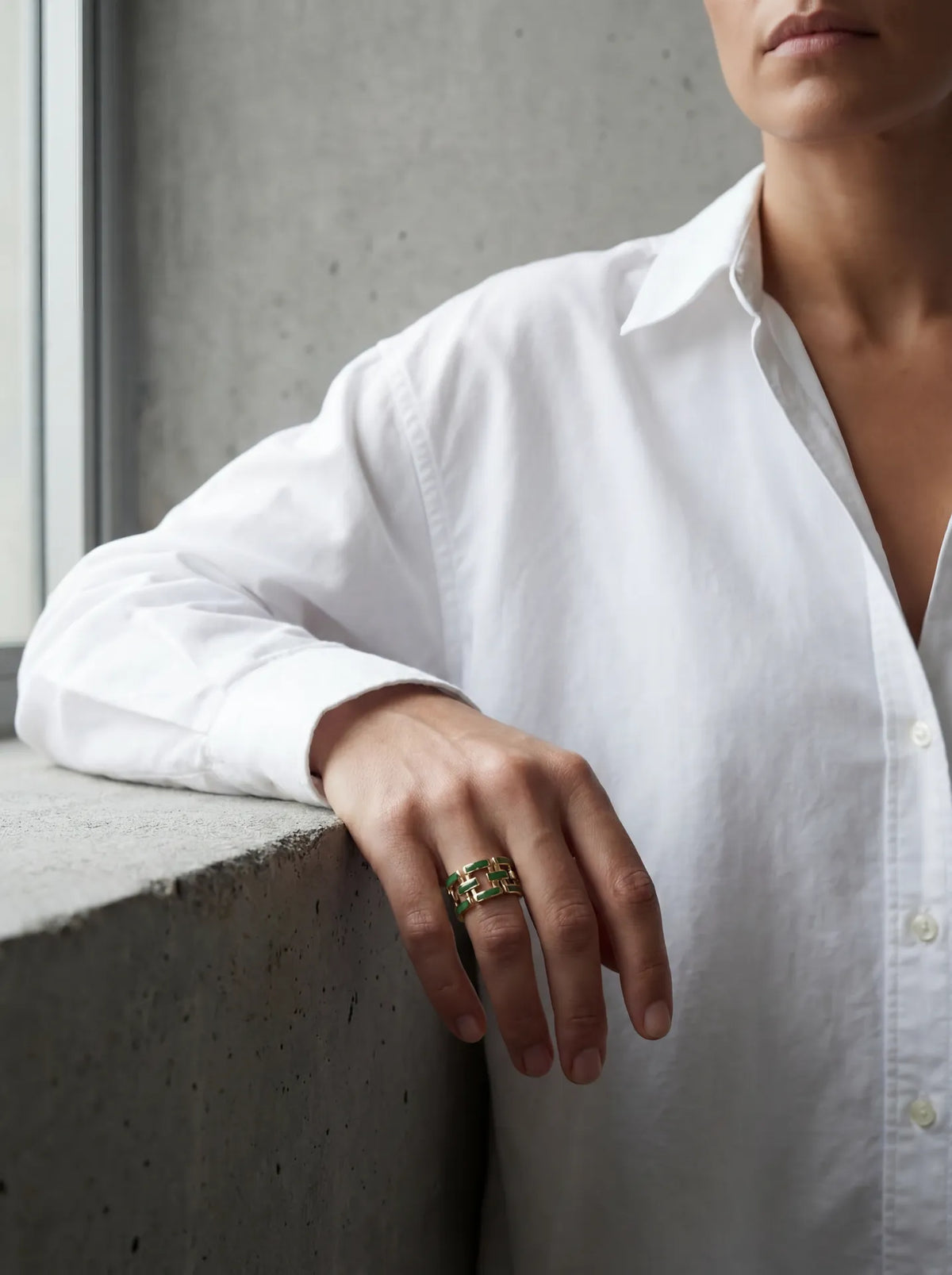 18k yellow gold wide ring