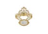 18k gold ring with marquise diamond and baguette diamonds