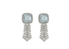 Aquamarine and diamond drop earrings in 18k white gold