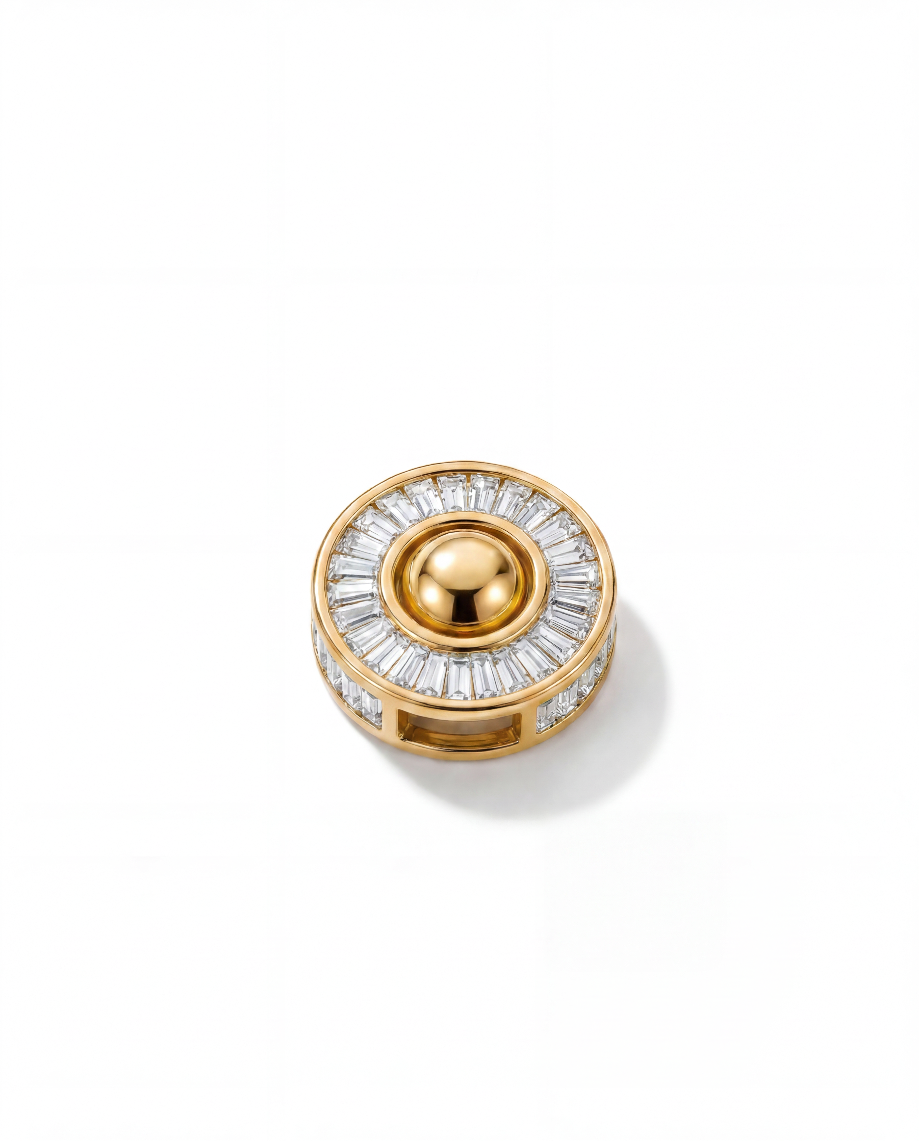 Baguette diamond and 18k gold pendant