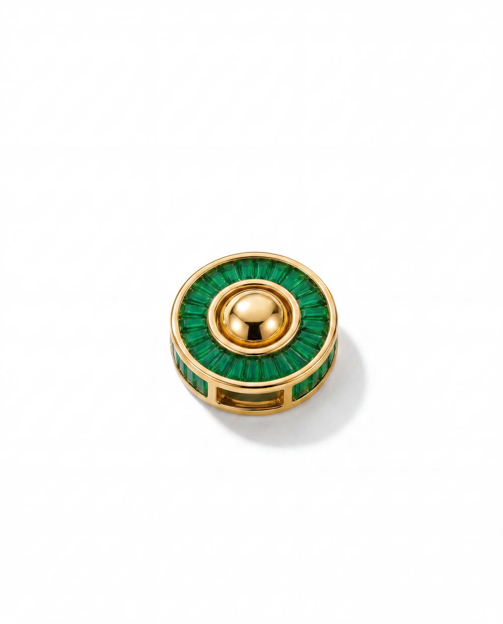 Baguette tsavorite pendant in 18k gold