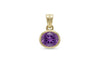 18k gold Button charm with amethyst 