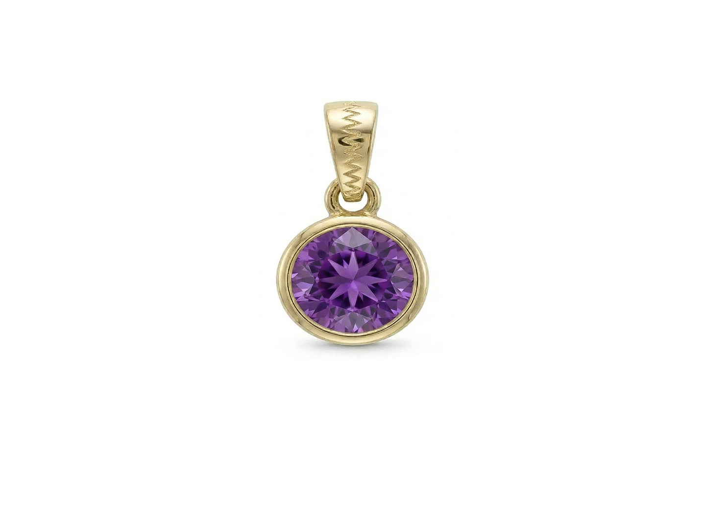 18k gold Button charm with amethyst 