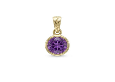 18k gold Button charm with amethyst 