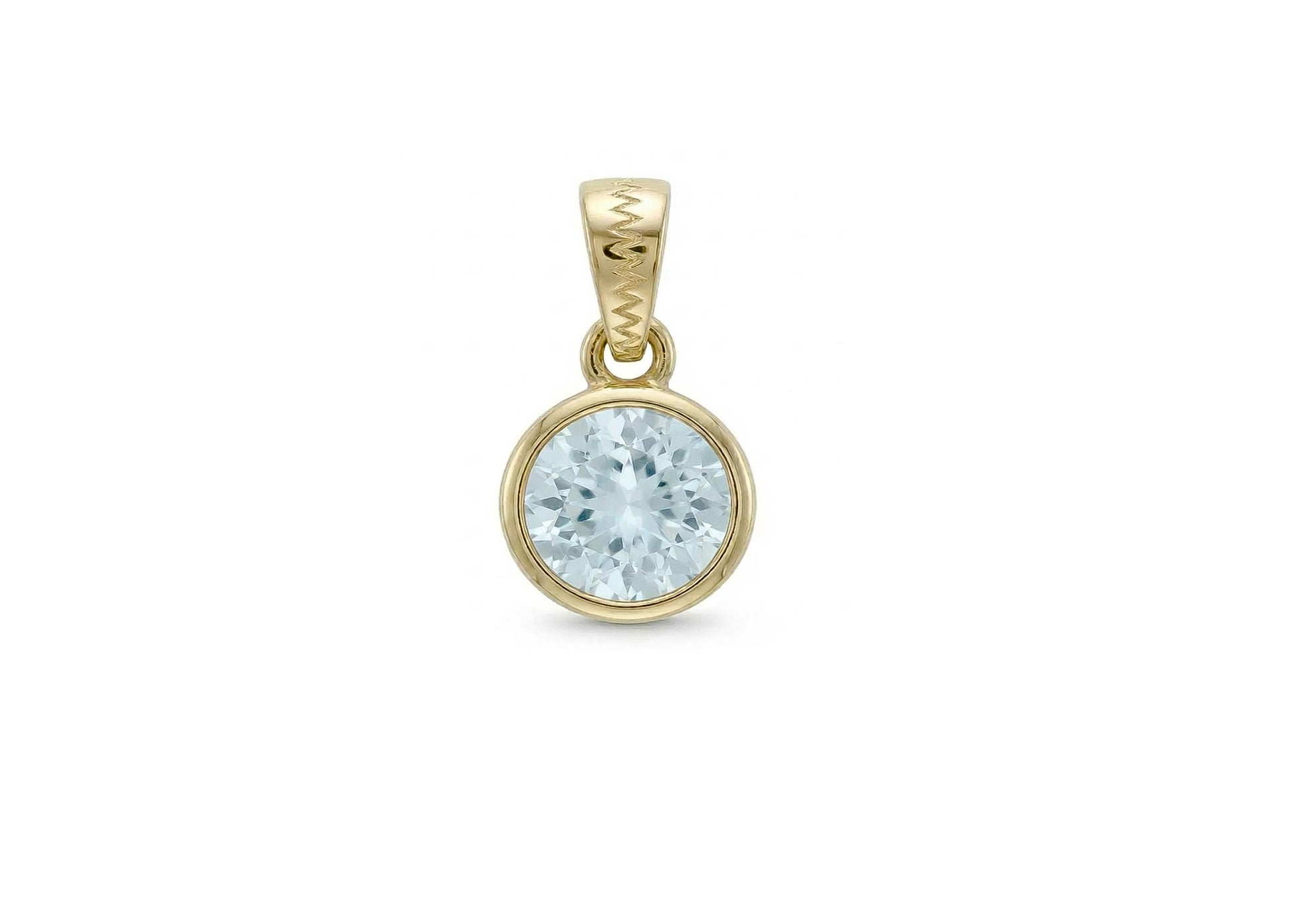 18k gold Button charm with aquamarine 