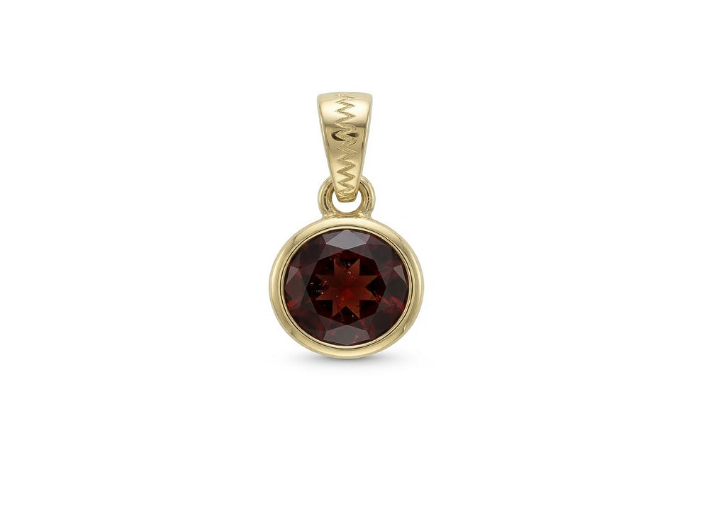 18k gold Button charm with garnet