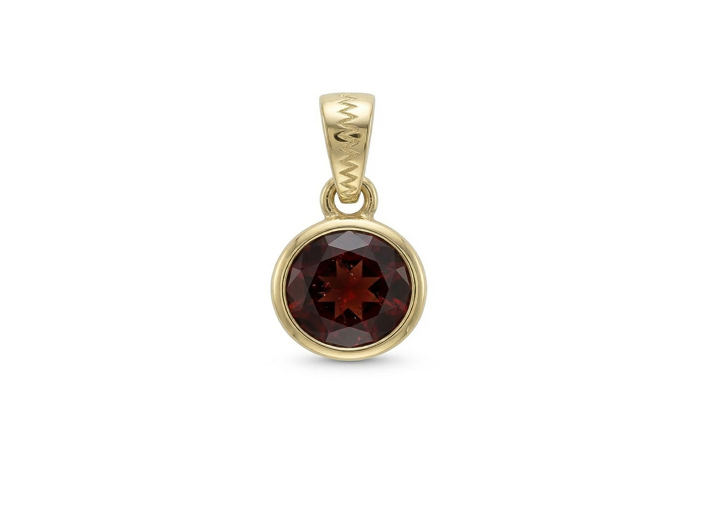 18k gold Button charm with garnet