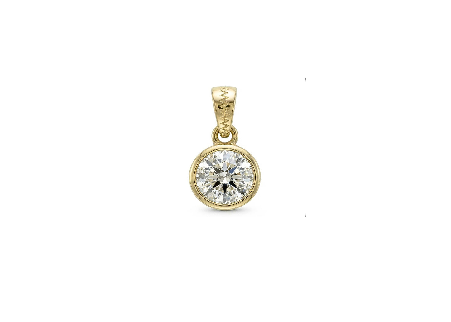 Button charm with old european cut diamond