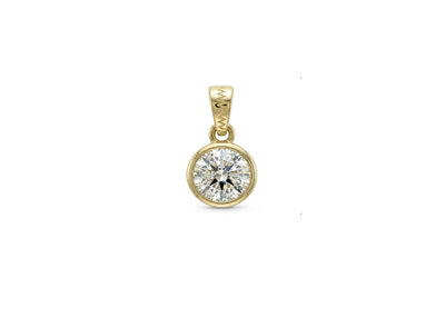 Button charm with old european cut diamond