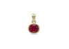 18k gold Button charm with ruby