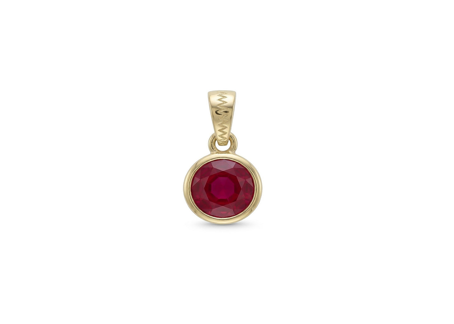 18k gold Button charm with ruby