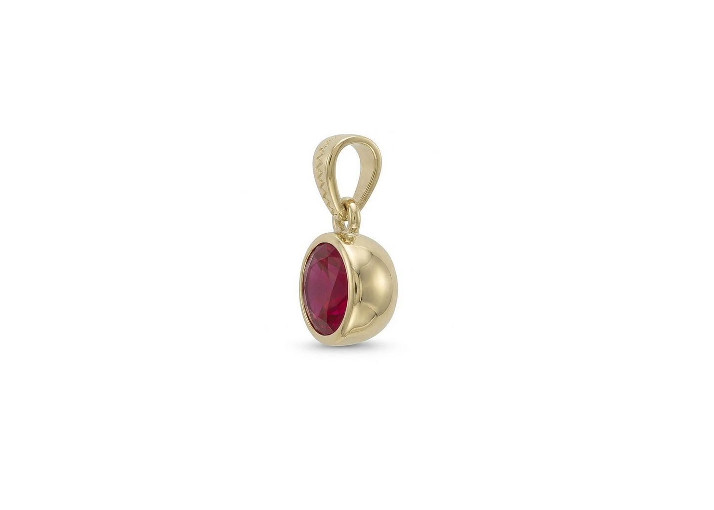 18k gold charm with ruby