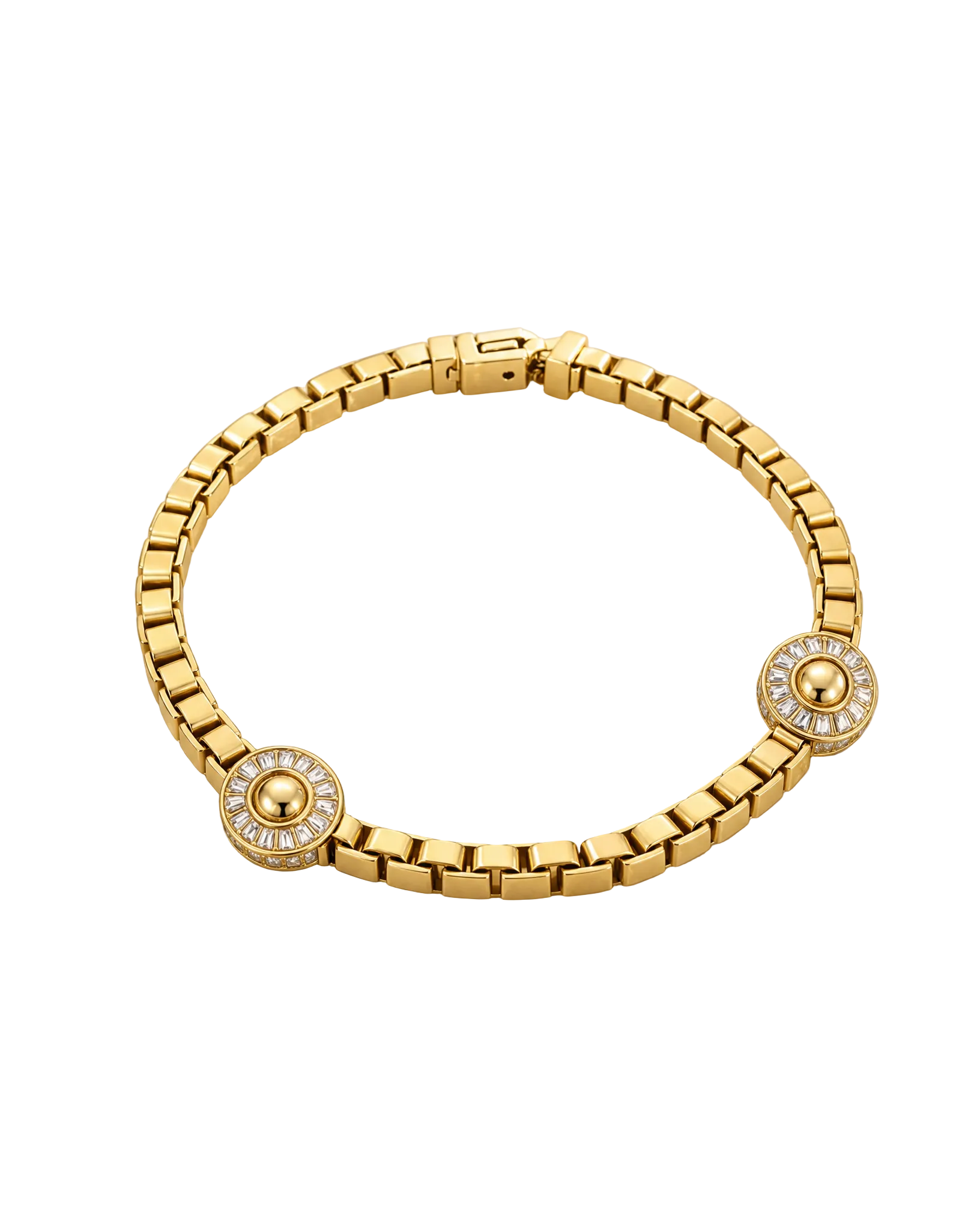 gold necklace with diamond links