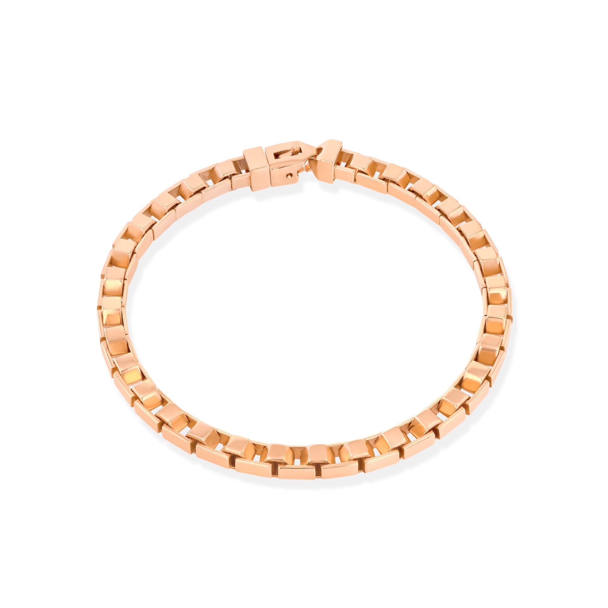 A LÖF statement bold gold statement box chain necklace in 18k solid rose gold