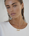 gold and diamond baguette necklace in 18k gold