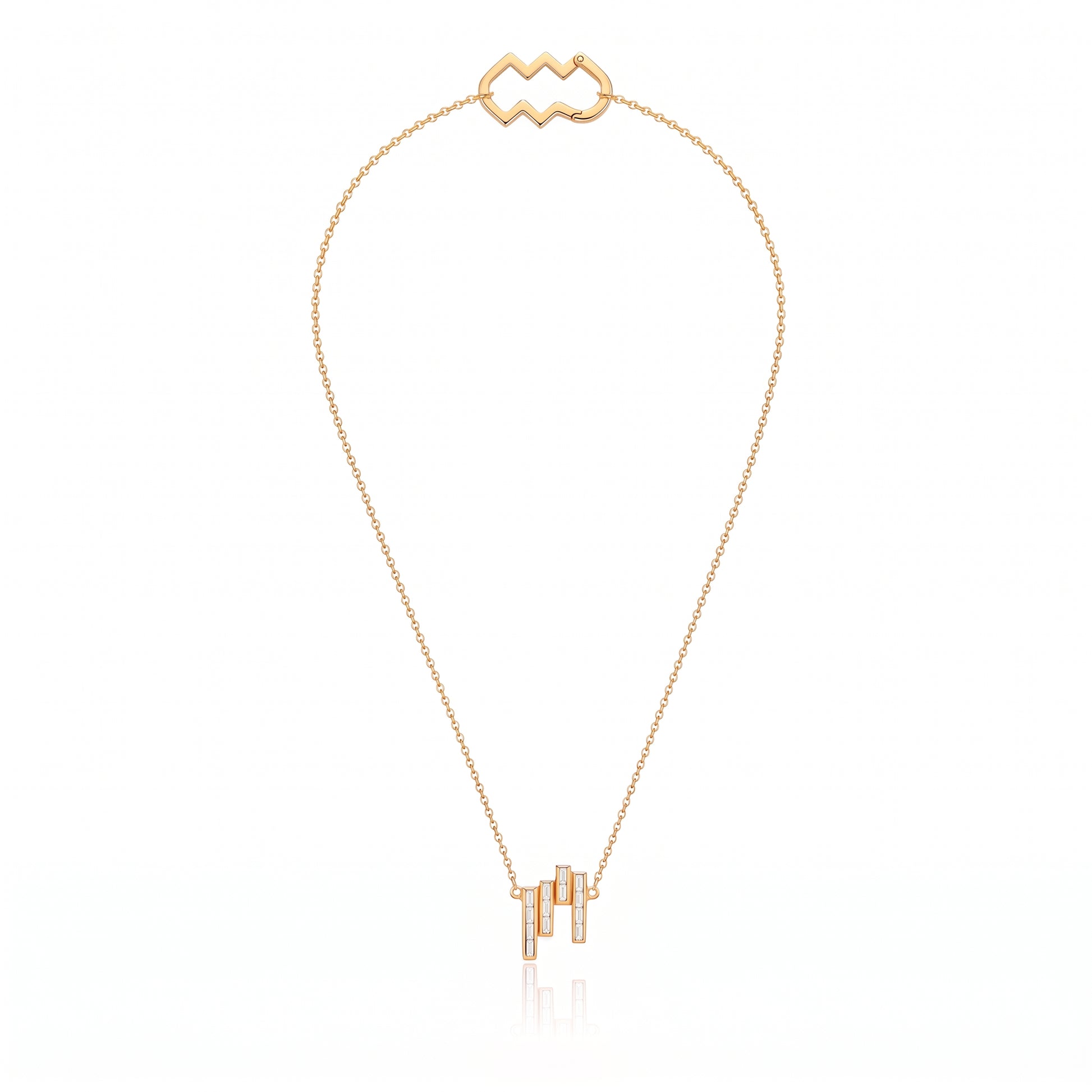 baguette diamond necklace form LÖF