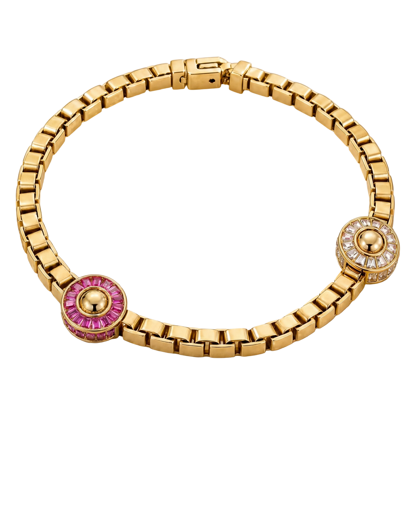 18k gold necklace with pink sapphires