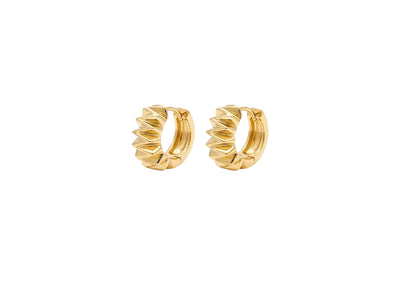 Textured 18k Gold Huggies
