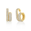 LÖF unique diamond pavé double cuff earrings in 18k solid yellow gold