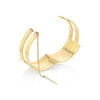 Gold multi-band bracelet cuff with a vintage pin clasp