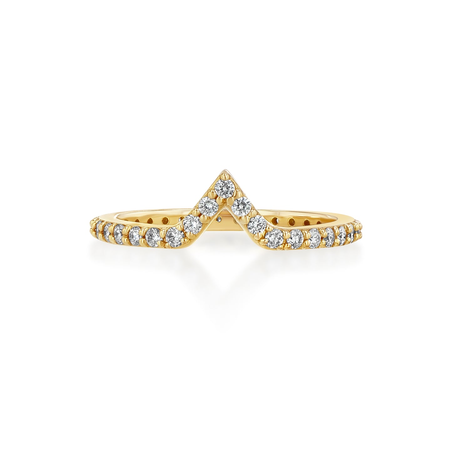 a pave diamond studded gold ring 