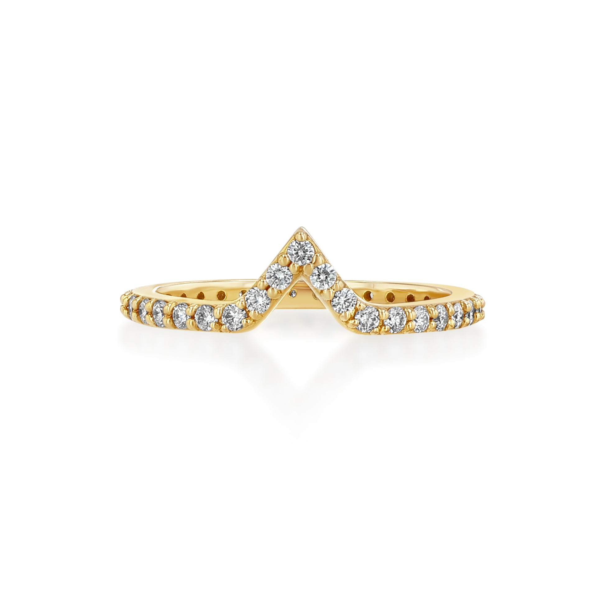 a pave diamond studded gold ring 