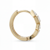triangle diamond and white enamel hoops in 18k gold