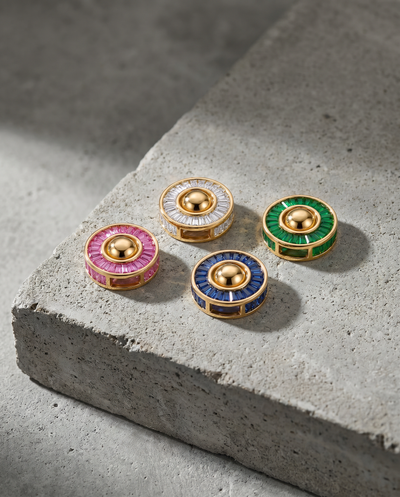 empire_slides sapphire diamond and tsavorite 18k gold pendants with baguette stones