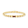 A LÖF statement bold gold box chain necklace in 18k solid yellow gold and rubies