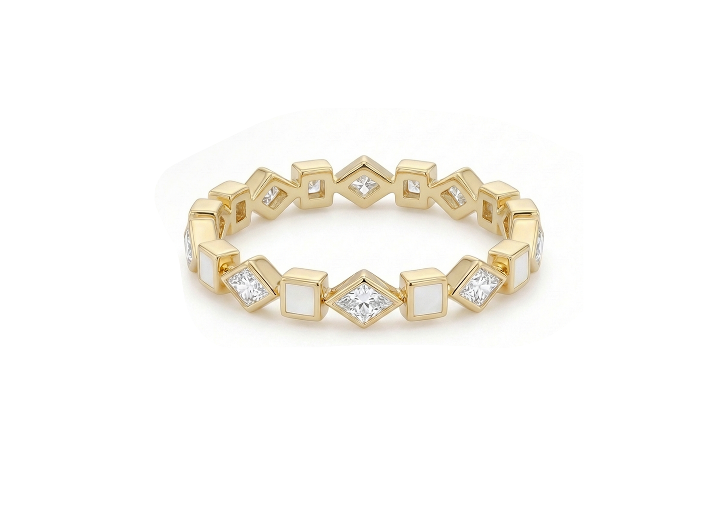 18k gold enamel and kite diamond ring