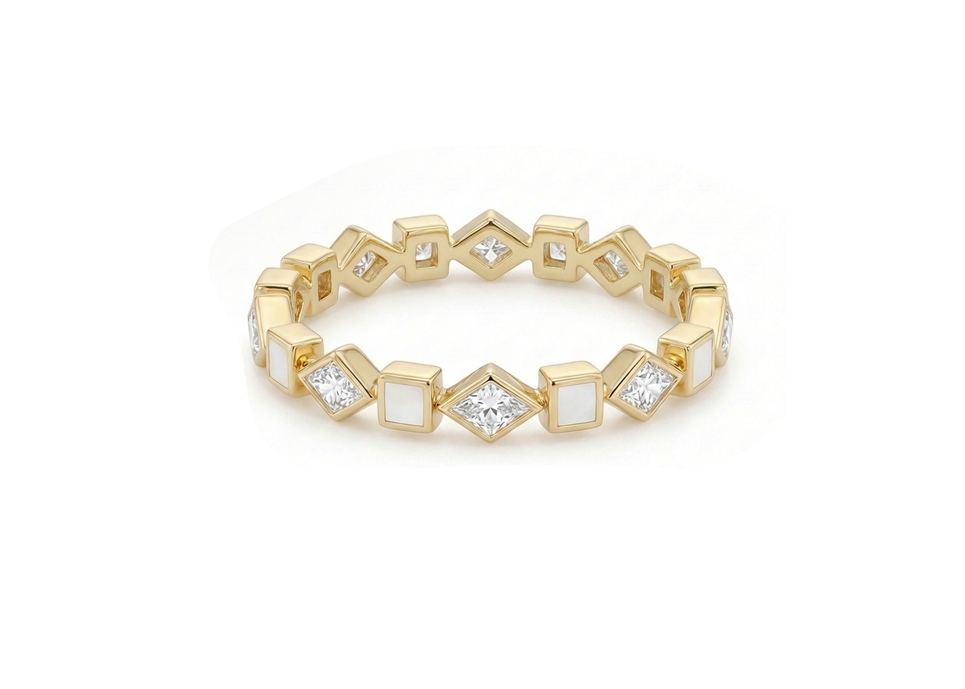 18k gold enamel and kite diamond ring