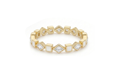 18k gold enamel and kite diamond ring