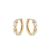 triangle and white enamel 18k gold hoops