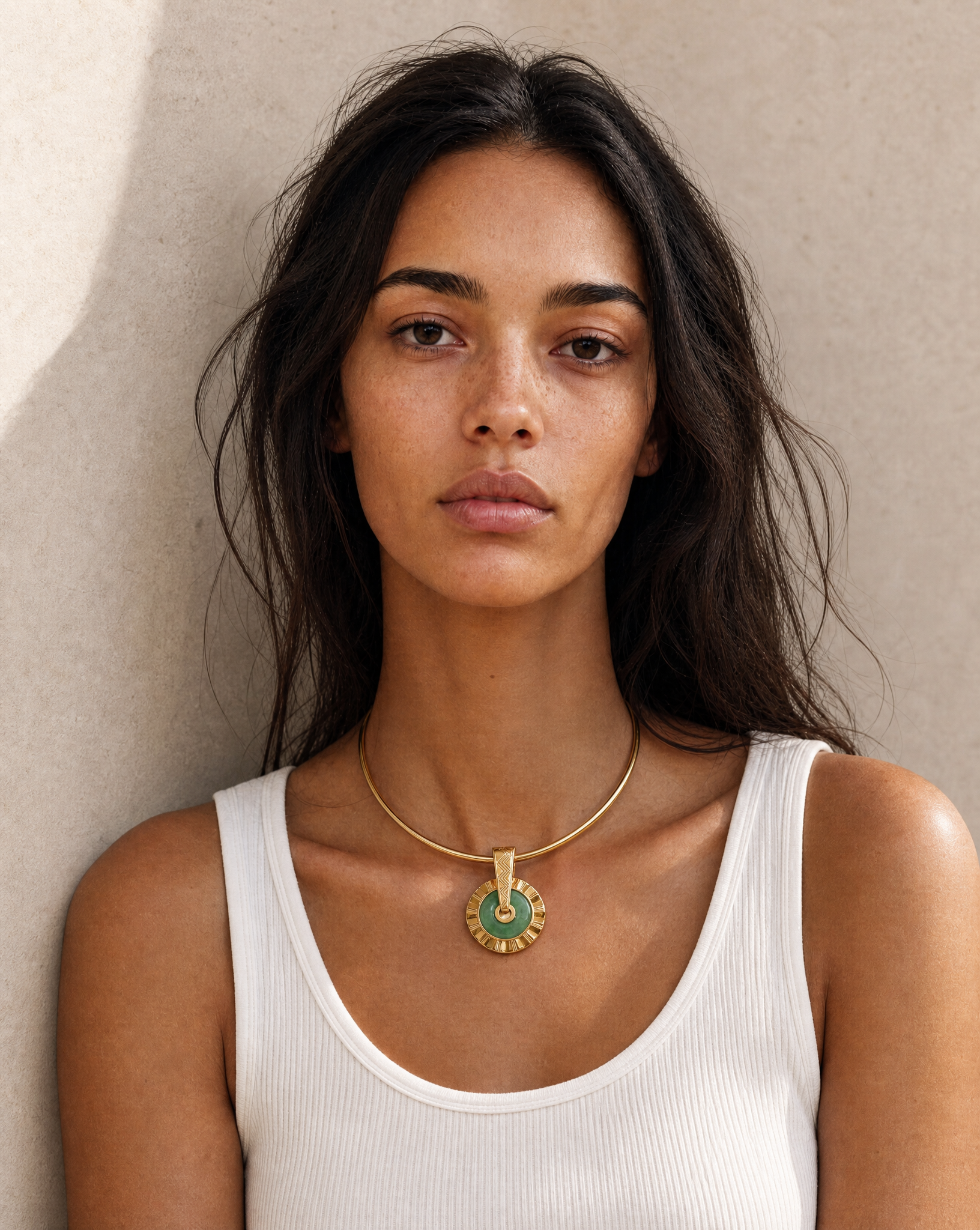gold and jade pendant torque