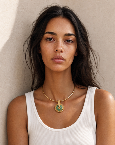 gold and jade pendant torque